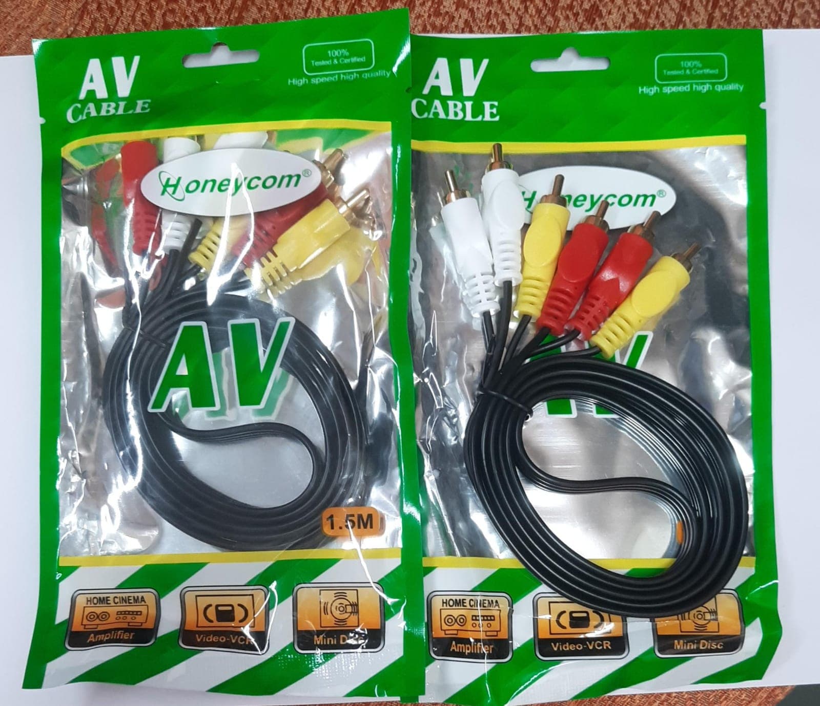 Honeycom 3 RCA to 3 RCA Cable, 1.5m